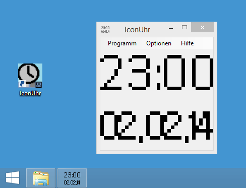 IconUhr auf Desktop